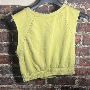 Zara Light Green Sleeveless Crop Top